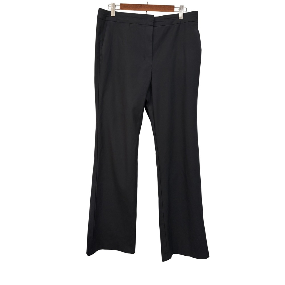 Helmut Lang Wool Blend Trousers 12 Long Pants Black Wide Leg Designer Minimalist